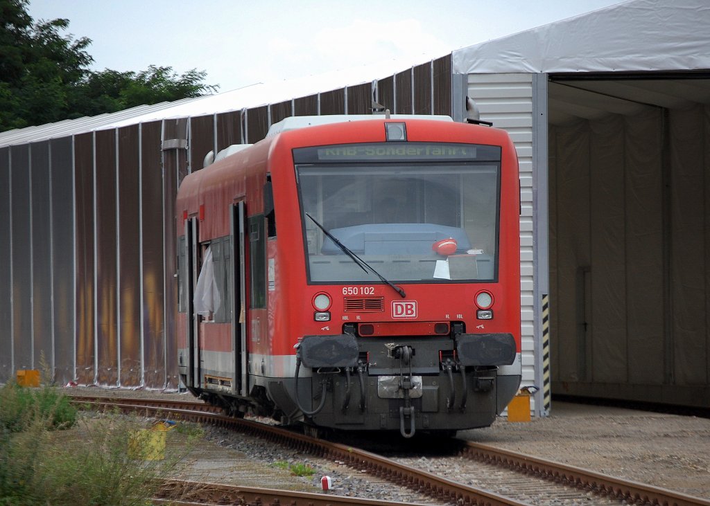 DB RegioSprinter 650 102 zur Inspektion im Stadler Werk Berlin-Pankow am 16.08.11
