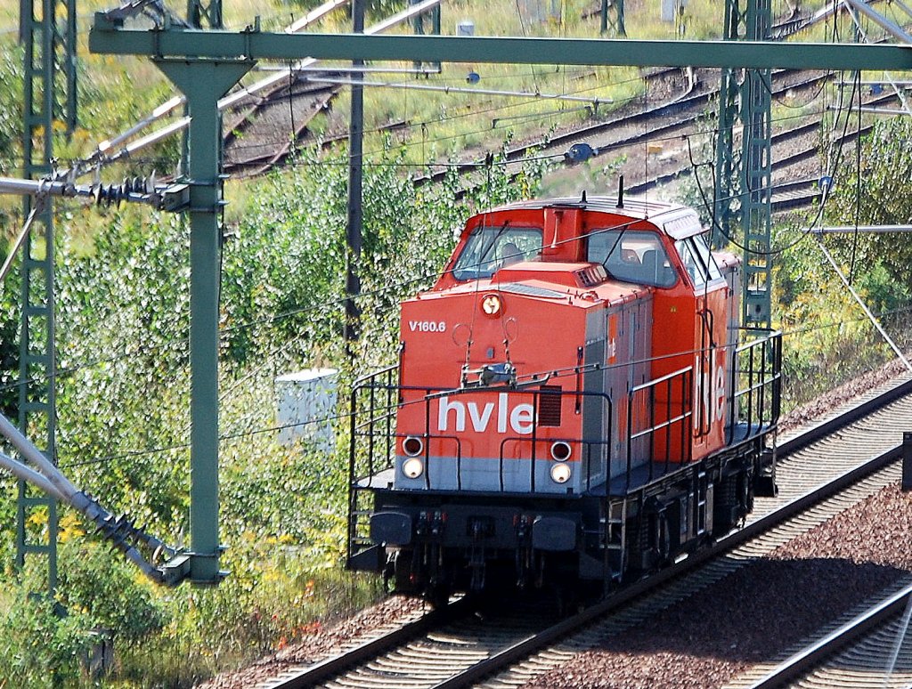 Interessanterweise fuhr diese hvle V160.6 (92 80 1203 144-1 D-HVLE) relativ kurze Zeit nach ihrer Schwesterlok V160.4 auch auf Leerfahrt Richtung Berlin-Wedding, 15.09.10 Berlin-Westhafen.