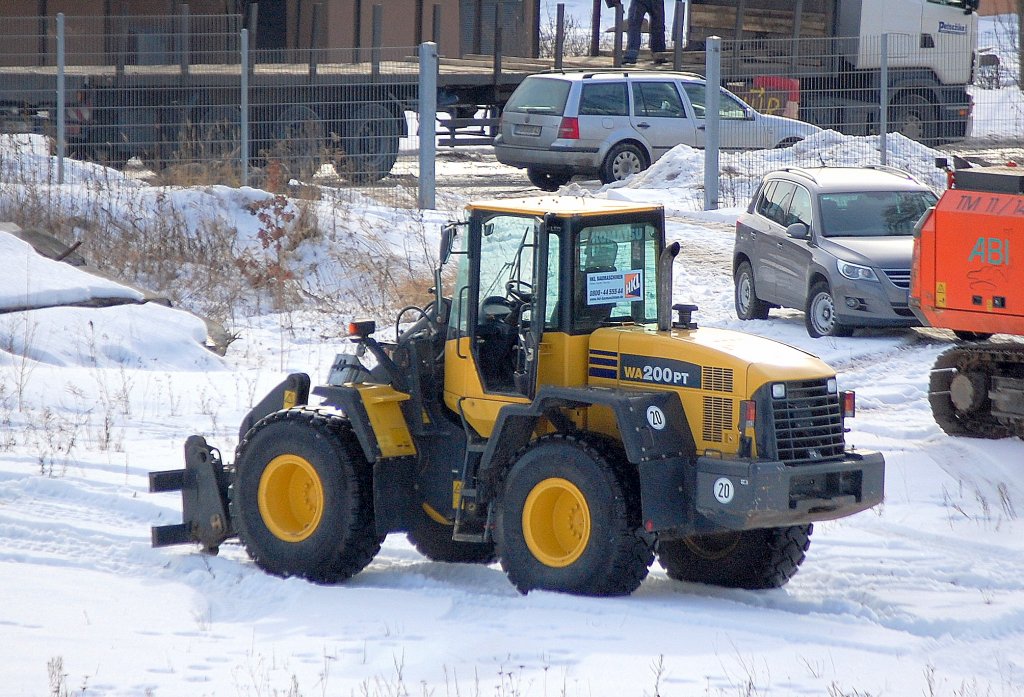 Leasingradlader KOMATSU WA200PT am 22.02.10 Berlin-Heinersdorf. 