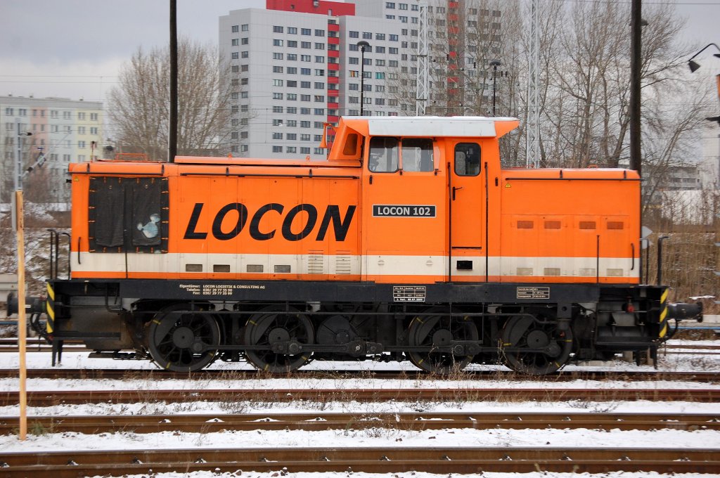 LOCON 102 (98 80 3346 006-0 D-LOCON, Bj.1969), 03.01.09 Berlin-N�ldnerplatz N�he Bhf. Berlin-Lichtenberg.