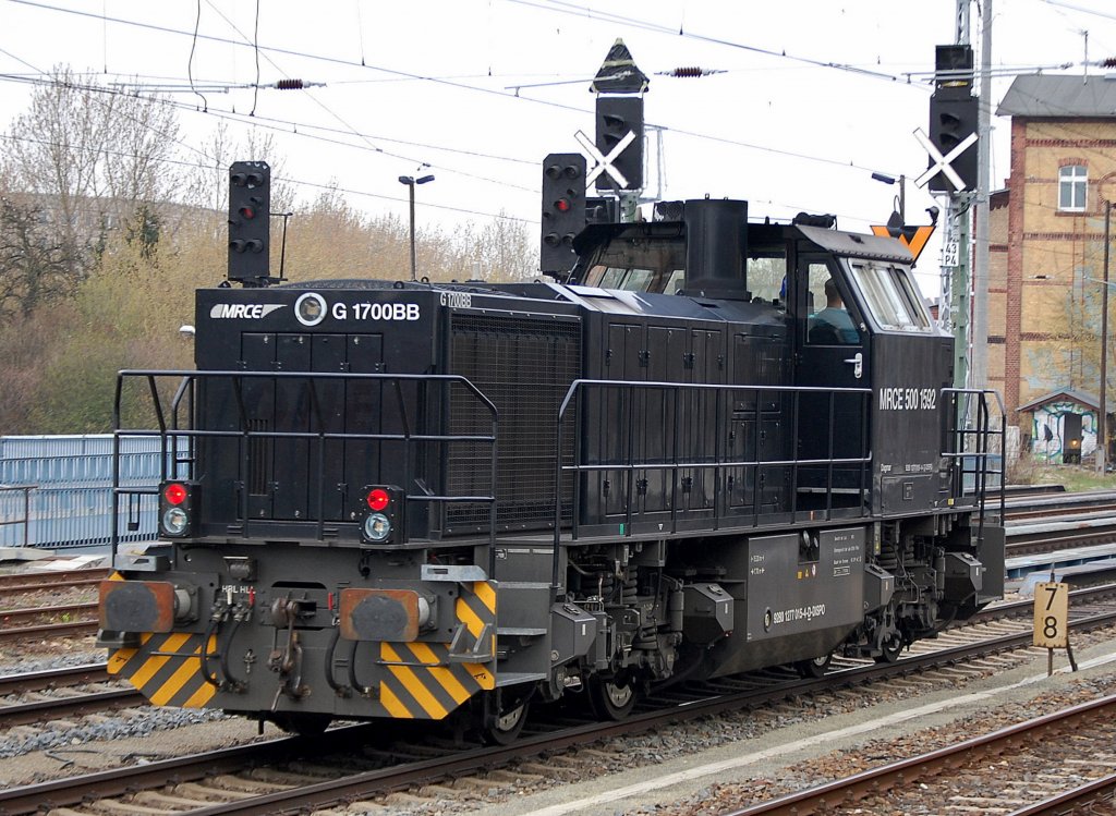 MRCE Leasinglok 500 1592  Dagmar  (92 80 1277 015-4 D-DISPO, Bj. 2005) in Diensten der Fa. Raildox auf Leerfahrt Richtung Bernauer Str. Berlin-Wedding, 06.04.10 Berlin Greifswalder Str.