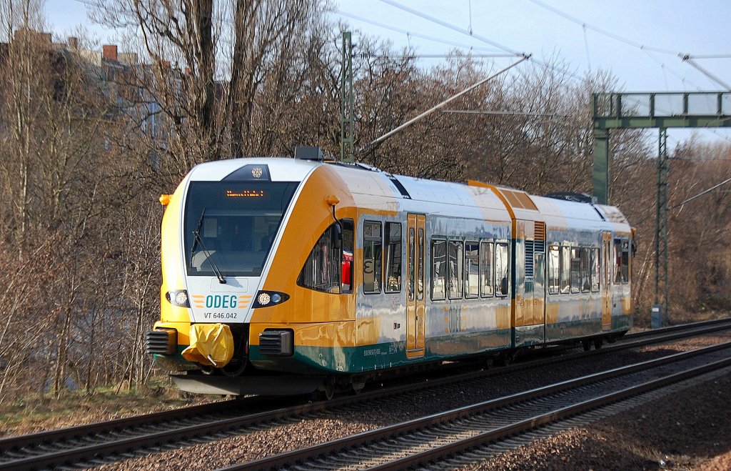 ODEG STADLER Gtw 2/6 VT 646.042 am 05.02.13 Richtung Eberswalde am Berliner Innenring H�he Berlin Jungfernheide.  