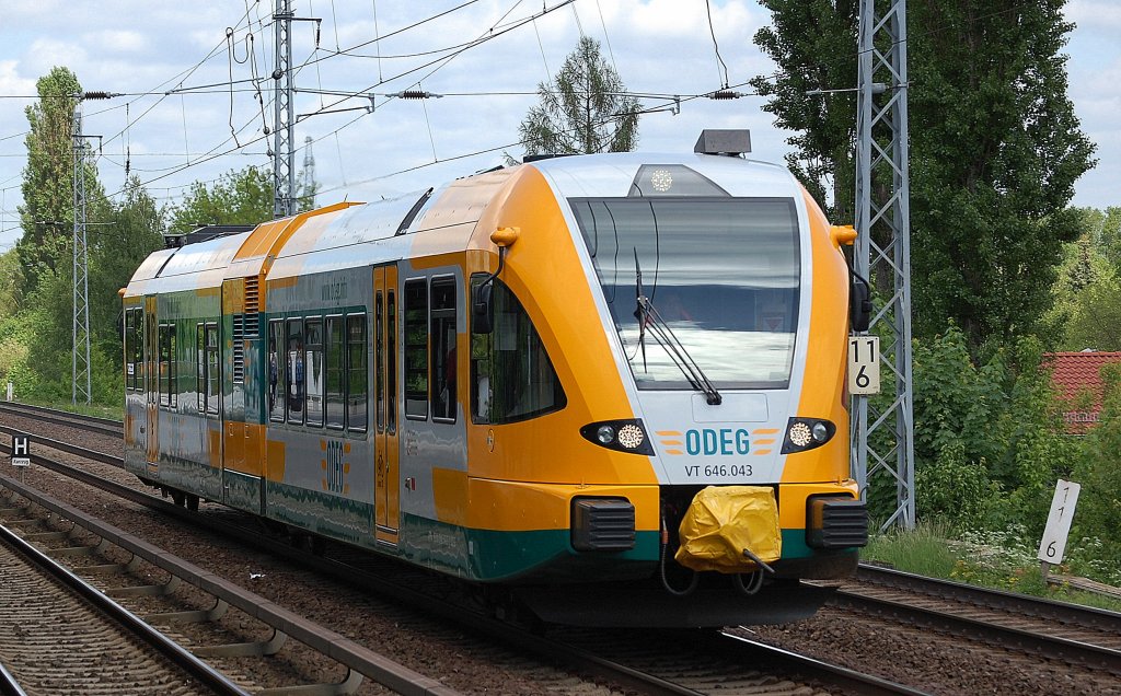 ODEG VT 646.043 Richtung Karower Kreuz Berlin, 23.05.13