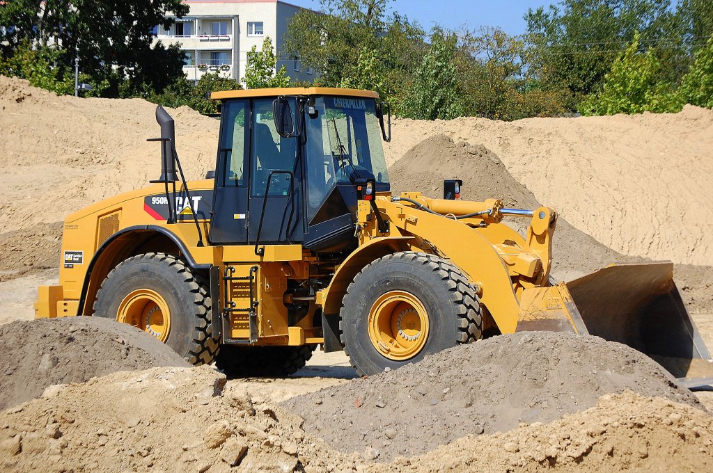 Radlader CAT 950H, Baustelle N�he S-Bhf. Berlin Storkower Str. 16.08.09