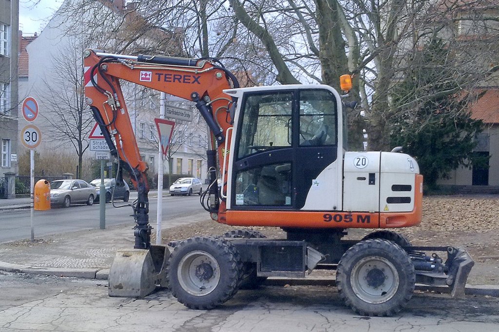 TEREX 905 M Mobilbagger, 27.01.11 Berlin-Pankow.