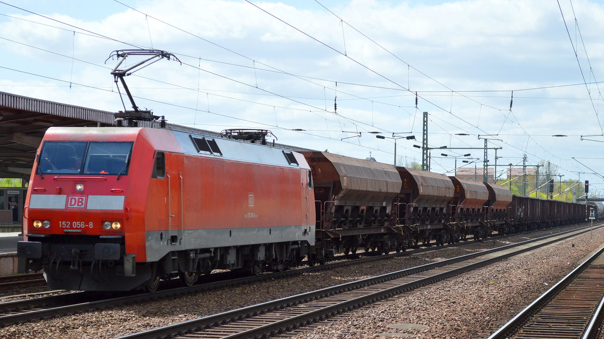 152 056-8 mit gemischtem Güterzug am 20.04.16 Bf. Flughafen Berlin-Schönefeld.