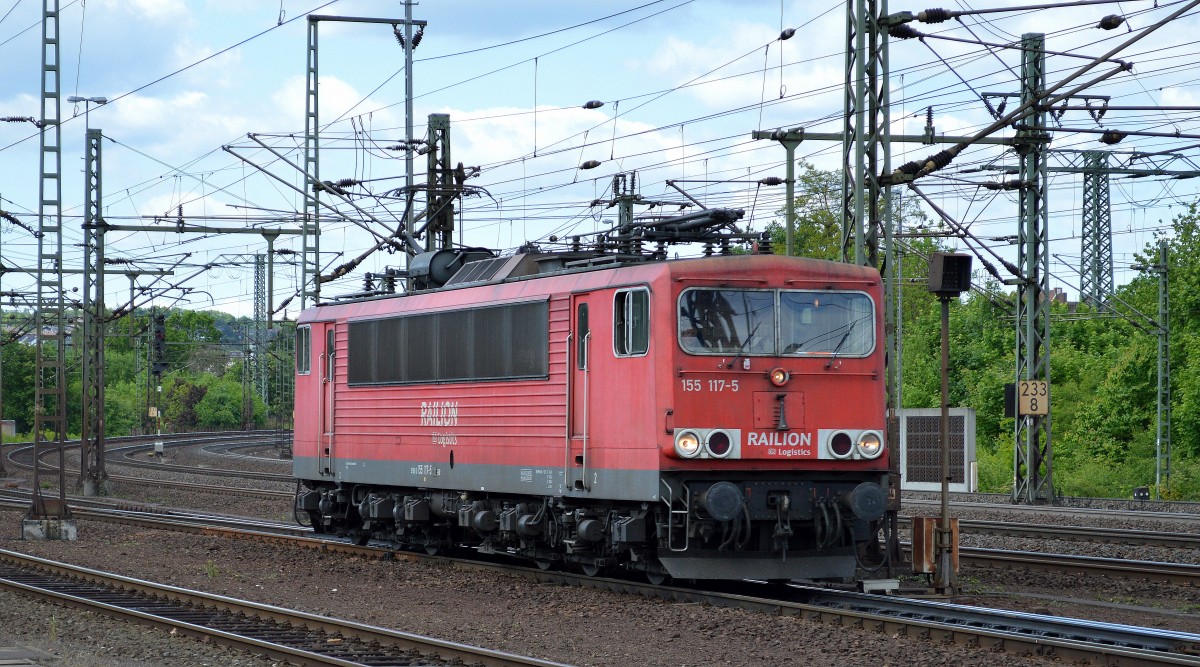 155 117-5 am 16.05.14 Durchfahrt Bhf. Fulda.