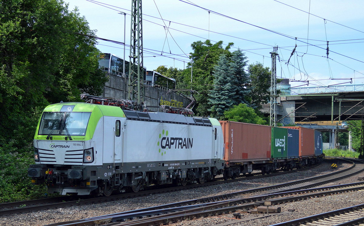 Captrain/ITL 193 894-3 [NVR-Number: 91 80 6193 894-3 D-ITL, Siemens Bj.2016] verlässt mit Containerzug den Hambuger Hafen am 20.06.17 Bf. Jamburg-Harburg.