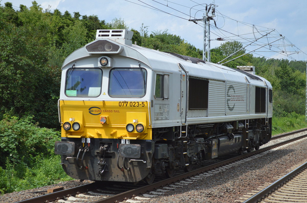 ECR 077 023-5 (92 87 077023-5 F-ECR) am 11.07.16 Durchfahrt Bf. Berlin-Hohenschönhausen. In Diensten der MEG aktuell.