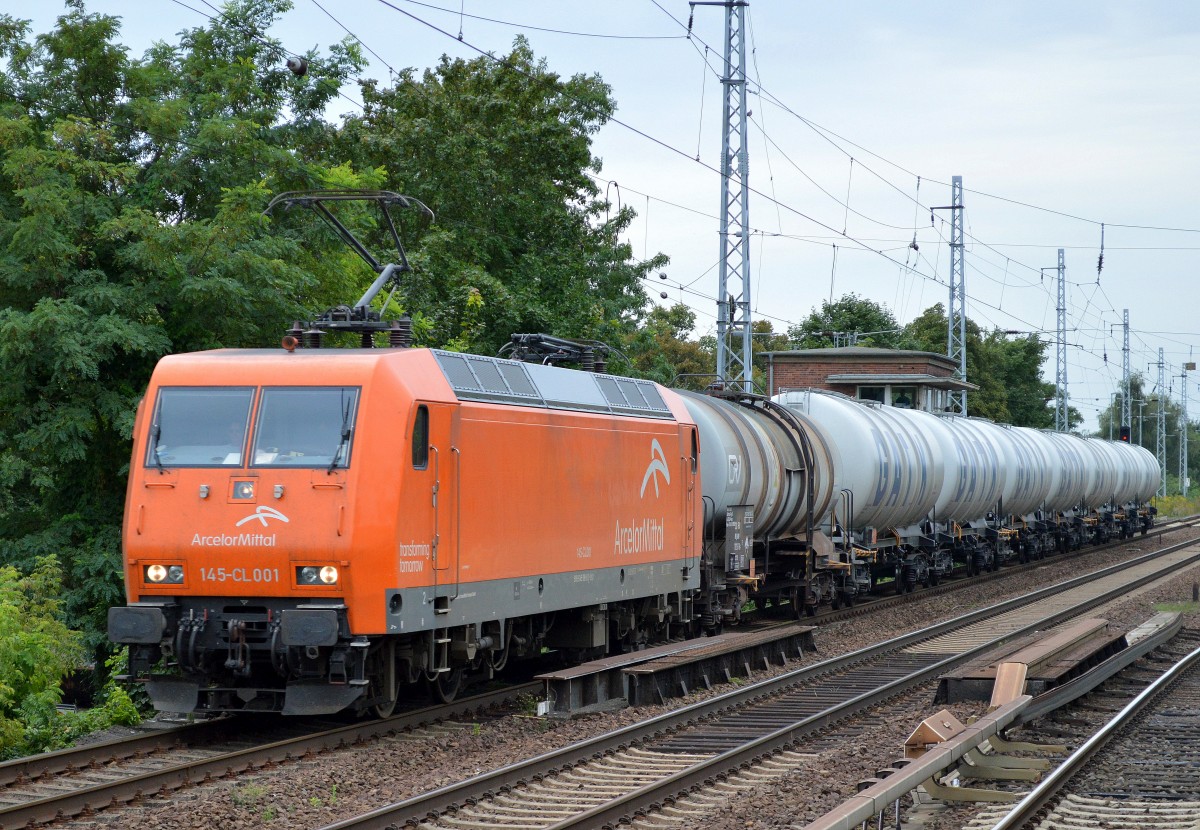 EKO Trans mit 145-CL 001 (145 081-6) mit Kesselwagenzug Richtung Bernau am 21.08.14 BErlin-Karow.