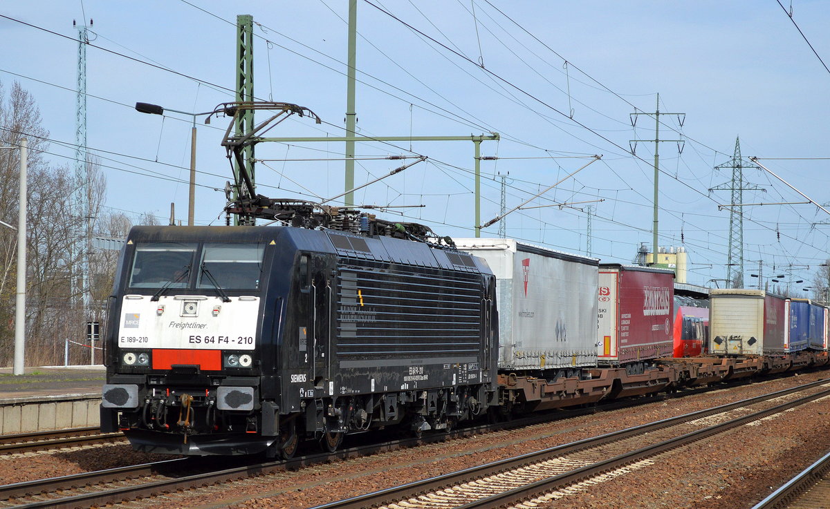 ERSR mit der MRCE Dispo E 189-210 und dem Poznan-Shuttle auf dem Rückweg nach Rotterdam, 22.03.17 Bf. Flughafen Berlin-Schönefeld.