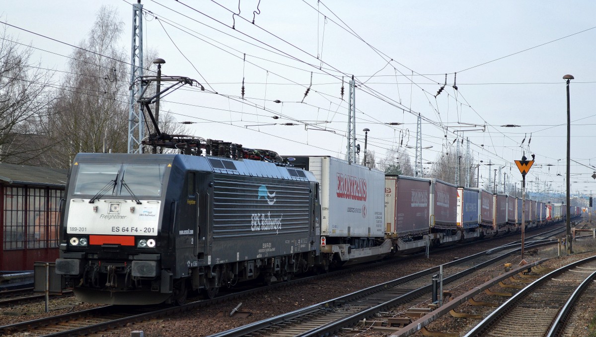 ERSR Poznan-Shuttle mit 189-201/ES 64 F4-201 am 01.03.16 Berlin-Hirschgarten.