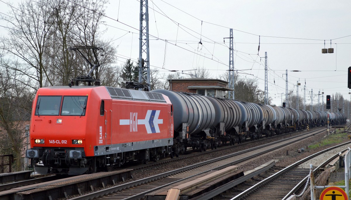 HGK 2002/145-CL 012 mit Kesselwagenzug Richtung Schwedt am 21.03.14 Berlin-Karow.
