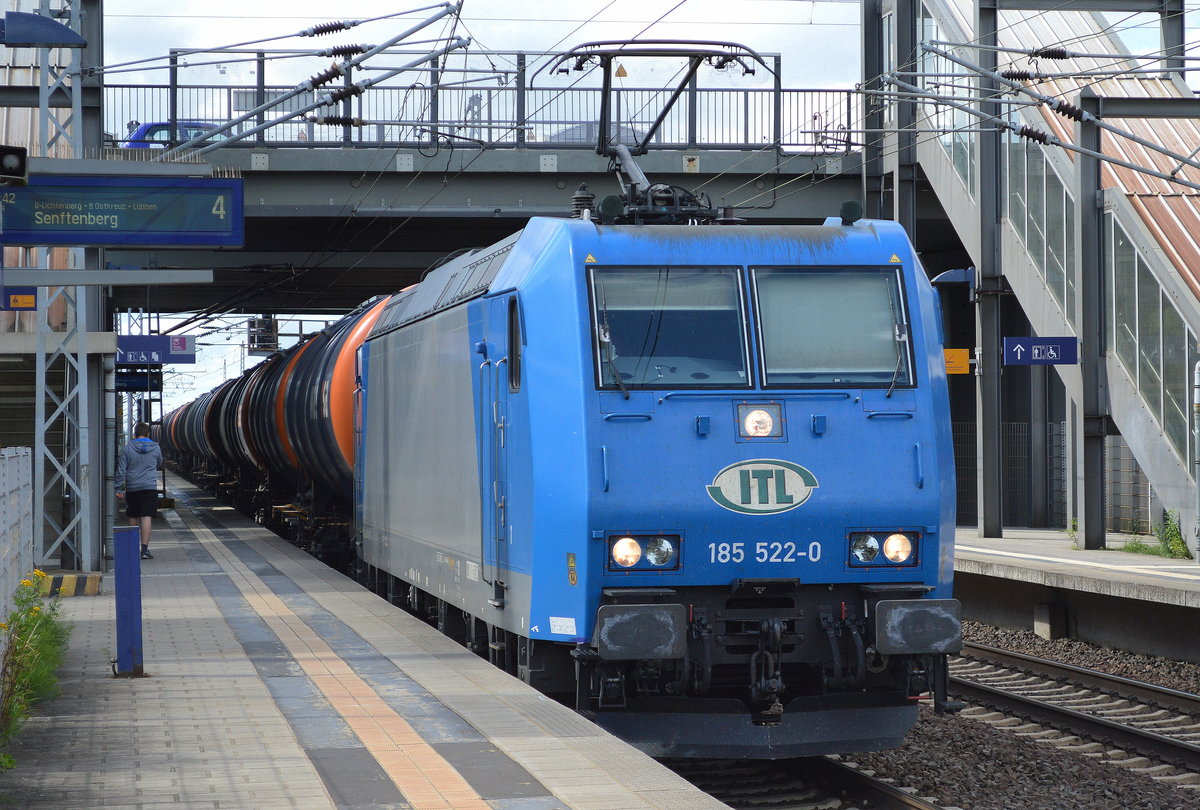 ITL 185 522-0 mit Kesselwagenzug (leer) Richtung Stendell am 05.07.17 Bf. Berlin-Hohenschönhausen.