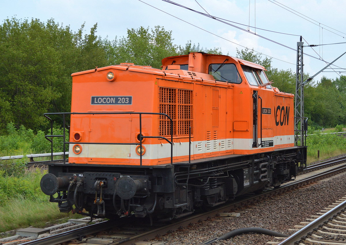 LOCON 203 (204 373-5) am 02.08.17 Bf. Berlin-Hohenschönhausen. Nette Grüße an den Tf. !!!!