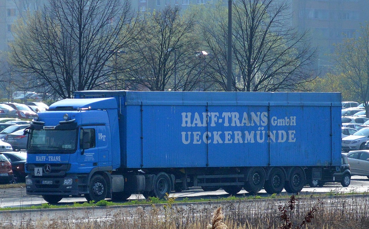 MB ACTROS 1841 Sattelzug der Fa. HAFF-TRANS GmbH am 03.04.14 Berlin Marzahn.