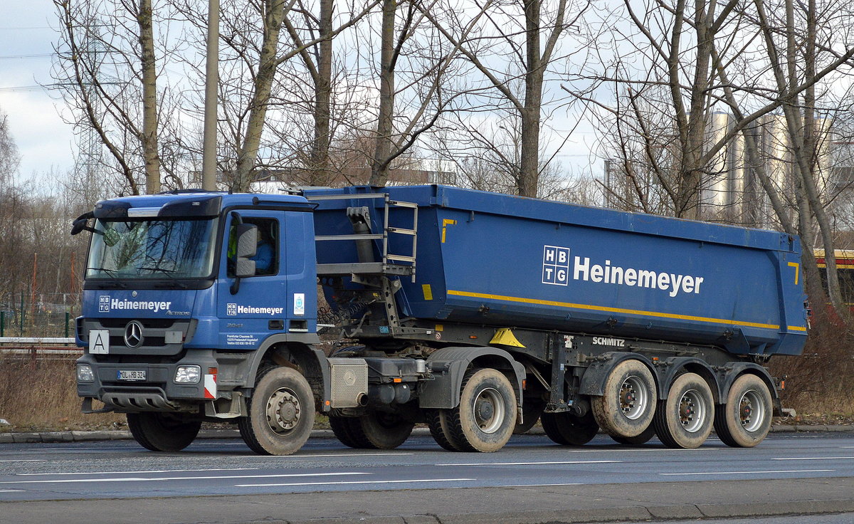 MB ACTROS 2041 Sattelkipper der Fa. Heinemeyer am 01.03.17 Berlin-Marzahn.