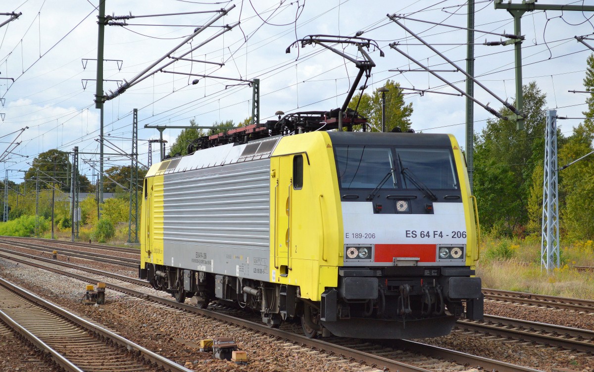 MRCE Dispolok E 189-206/ES 64 F4-206 für RTB tätig auf Leerfahrt Bhf. Flughafen Berlin-Schönefeld, 26.08.14