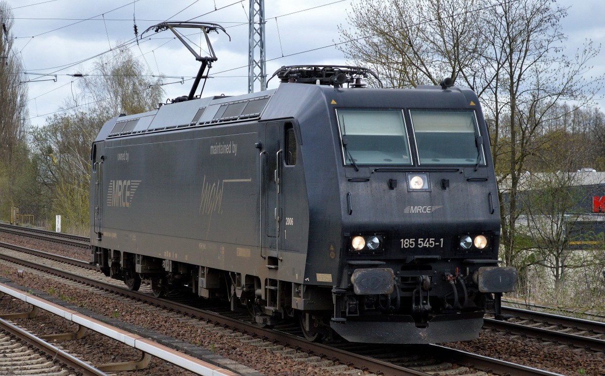 MRCE Mietlok 185 545-1 aktuell mgw oder CTL?, jedenfalls am 17.04.15 Leerfahrt Richtung Karower Kreuz Berlin.