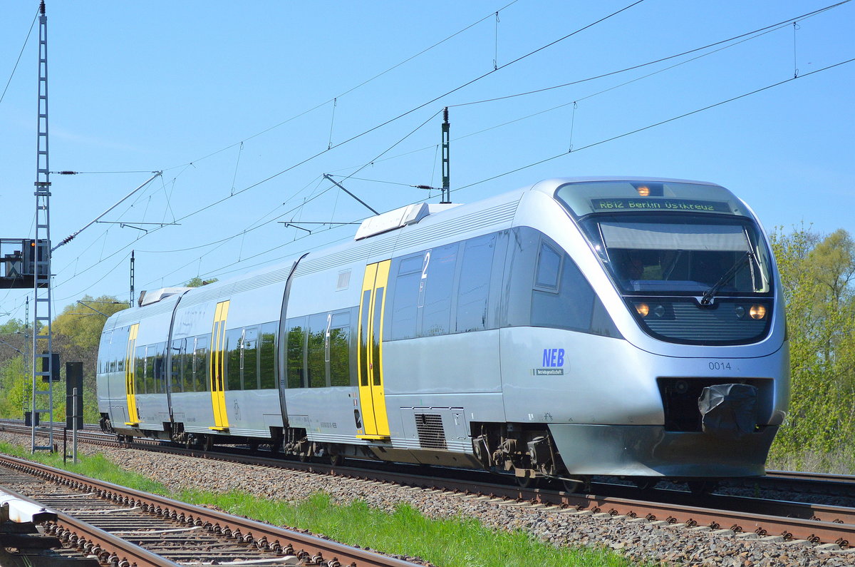 NEB 0014 als RB12 nach Berlin-Ostkreuz am 05.05.16 Mühlenbeck/Mönchmühle bei Berlin.