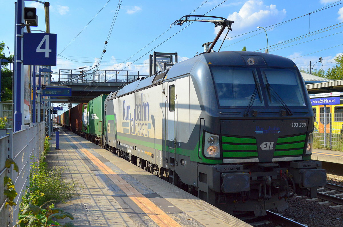 RTBC mit der ELL-Vectron 193 230-0 und Containerzug Durchfahrt Bf. Berlin-Hohenschönhausen am 06.07.17
