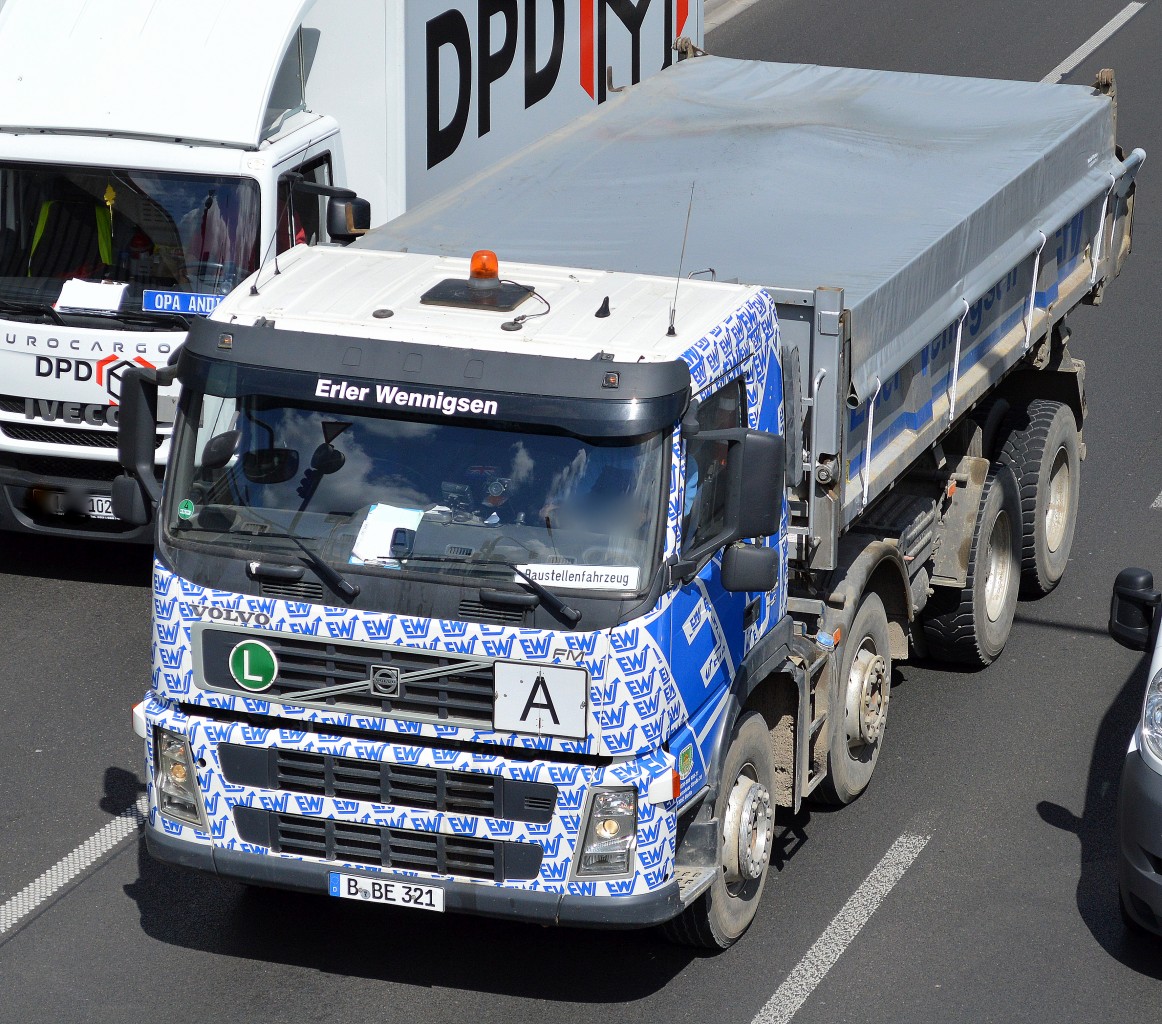 VOLVO FM 440 EEV Baustellenkipper der Fa. Erler Wennigsen am 07.05.15 Berliner Stadtautobahn Höhe Knobelsdorffstr.