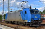 ITL - Eisenbahngesellschaft mbH, Dresden [D] mit der geleasten ATLU Lok  185 524-6  [NVR-Nummer: 91 80 6185 524-6 D-ITL] f�hrt zur �bernahme eines G�terzuges zur Abstellgruppe am Bahnhof Ruhland, 09.06.26