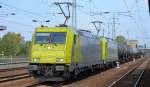 RHC mit einer Doppeltraktion ihrer niederl�ndischen ATC Loks 119 008-0 + 119 004-9 mit Kesselwagenzug am 04.10.15 Durchfahrt Bhf.
