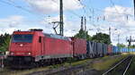 ecco-rail GmbH, Wien [A] mit der geleasten ATLU Lok  185 631-9  [NVR-Nummer: 91 80 6185 631-9 D-ATLU] und einem Containerzug am 07.07.25 Höhe Bahnhof Magdeburg-Neustadt.