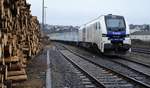 Am 04.03.2021 fand im Bahnhof Arnsberg wieder Holzverladung statt.