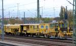 Hier der gesamte Gleisbauzug der JumboTec GmbH mit der P&T Gleisstopfmaschine 08-475 UNIMAT 4S + der Planiermaschine der Deutschen Plasser Typ SSP 100, 28.10.10 Berlin-Beusselstr.
