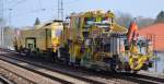 Noch mal von hinten der P&T STOPFEXPRESS 09-3X und die Schnellschotterplaniermaschine USP 2000 SWS der Fa.