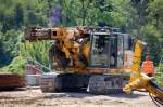 Mit angewinkeltem Teleskopm�kler noch nicht aufgebaut steht das ABI TM 13/16 System am 02.07.08 Gro�baustelle Berlin Ostkreuz.