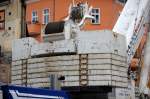 Da hing schon enormes Balastgewicht am F�hrerhaus des LIEBHERR LTM 1500-8.1 der Fa.