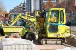 Minibagger AMMANN YANMAR B15 einer Gartenbaufirma, 07.03.10 Baustelle N�he S-Bhf.