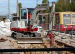 Leasingbaumaschine, Minibagger TAKEUCHI TB145, Fahrstuhlneubau S-Bhf.