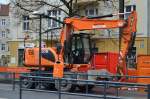 Mobilbagger JCB JS145W der Baufirma MATTHÄI am 19.03.14 Berlin-Pankow.