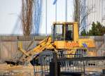 Ein Leasing ZEPPELIN Radlader Typ? der Fa. ECKERT am 28.03.10 Baustelle N�he S-Bhf. Berlin-Jungfernheide. 