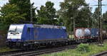 KRE - KombiRail Europe B.V., Rotterdam [NL] mit der geleasten BRLL Lok  185 600-4  [NVR-Nummer: 91 80 6185 600-4 D-BRLL] und einem KLV-Zug am 07.08.25 Höhe S-Bahnhof Dedensen/​Gümmer.