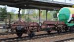 Ein Spezialwagen (Adapterwagen) der DB, einzig dazu da osteurop�isch/asiatische G�terwagen z.Bsp.