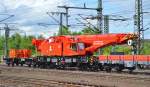 Der noch recht neue Notfallkran der DB Netz Notfalltechnik, ein KIROW KRC 1200 als MULTI TASKER 1200 bezeichnet und der neuen BR 732 (732 001) zugeordnet mit der Nr.
