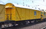 Bahndienstwagen (Wohnwagen) der DB Bahnbau Gruppe mit der Nr.