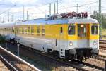 Steuerwagen eines Messzuges der DB Systemtechnik angeschoben von der MRCE Leasinglok ES 64 U2-028, es ist der Wagen mit der Nr.