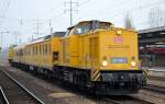 Ein Fahrwegmesszug der DB Netz mit 203 308-2 und am Ende zum Wendezugbetrieb die 203 312-4, ungewöhnlich da die Steuerwageneinheit sonst eigentlich mit E-Lok verkehrt am 30.10.15 Durchfahrt Bhf.