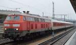 218 834-0 mit der täglichen Tour von DB-CNL Wagen Richtung Berlin Warschauer Str.