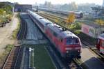 218 835-7 rangiert die DB CNL Nachtwagen aus der Waschstraße Berlin Warschauer Str.