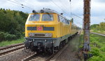 Mal wieder auf dem nordöstlichen Berliner Außenring, 218 392-9 mit dem Schienenprüfzug 1 am 04.09.16 Berlin Hohenschönhausen.