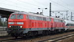 Doppeltraktion 218 832-4 + 218 835-7 mit dem ICE Tz 1129  Kiel  411 529-1/411 029-2 am Haken am 03.02.18 Durchfahrt Bf. Flughafen Berlin-Schönefeld wahrscheinlich zum Betriebswerk Berlin-Rummelsburg.