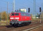 218 836-5 im Herbst 2007 bei deer Durchfahrt im Bhf.