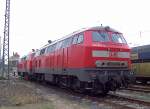 218 831-6 + dahinter 218 839-9 standen damals f�r den Abschleppdienst f�r ICE/IC-Ausf�lle am Gbf.